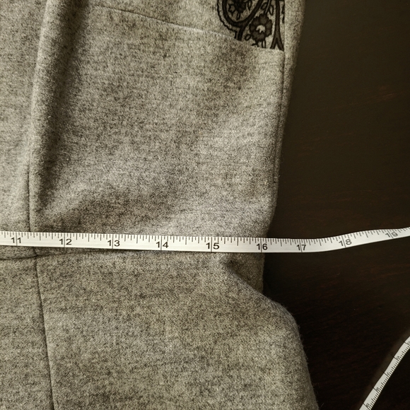 Talbots gray scroll print stretch wool dress 8 - Picture 11 of 14